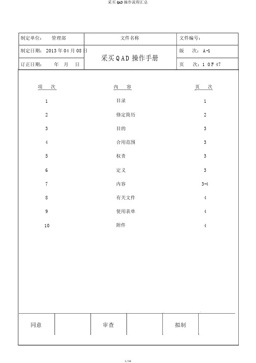 采购QAD操作流程汇总