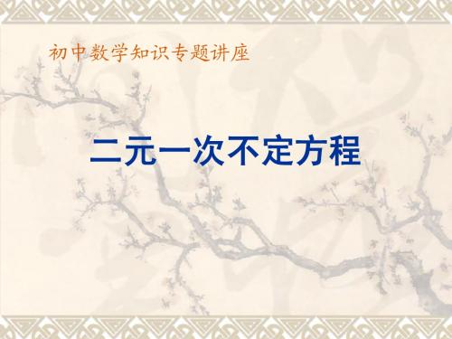 二元一次不定方程