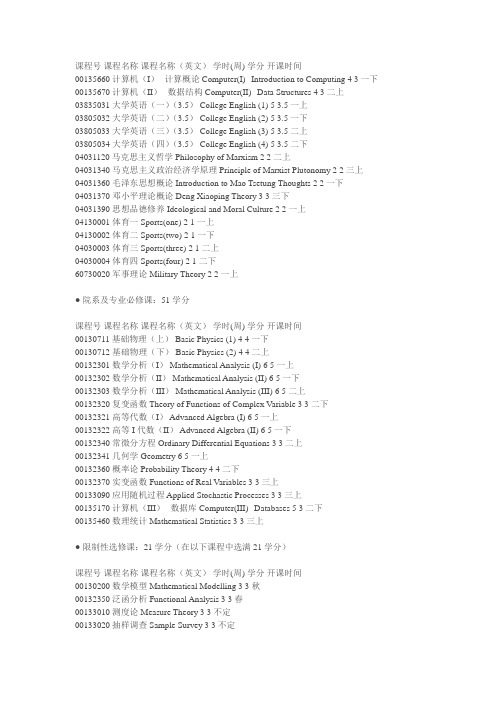 课程号