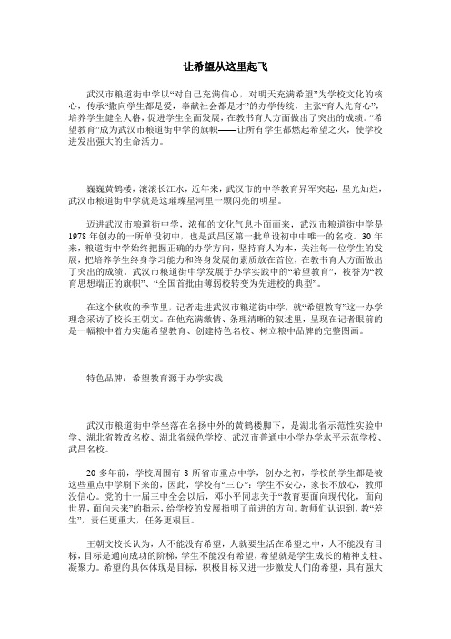让希望从这里起飞