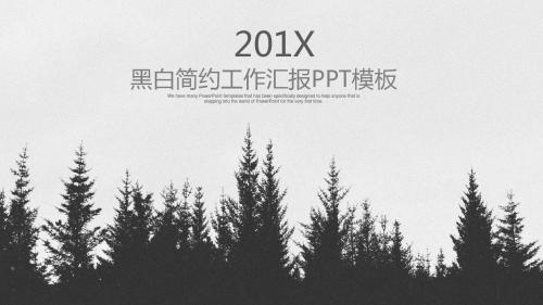黑白简约欧美风商务通用报告PPT模板