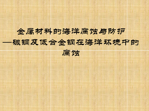 金属材料的海洋腐蚀与防护(第4章)碳钢及低合金钢在海洋环境中的 腐蚀