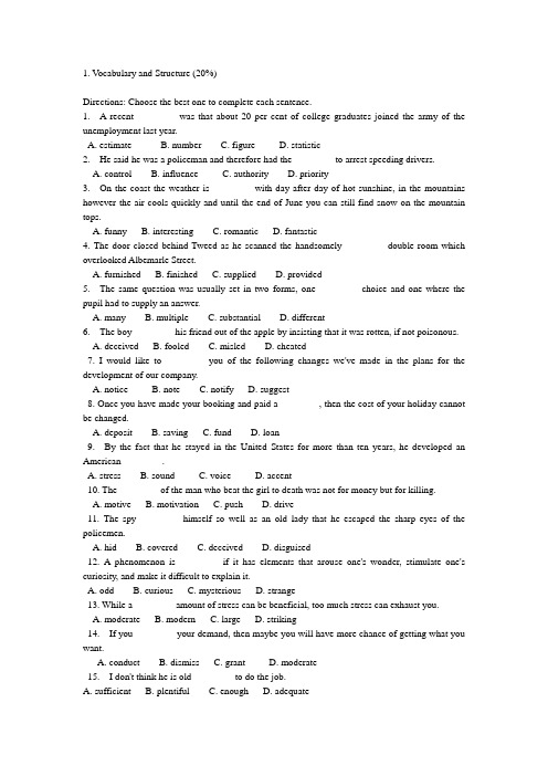 Vocabulary and Structure