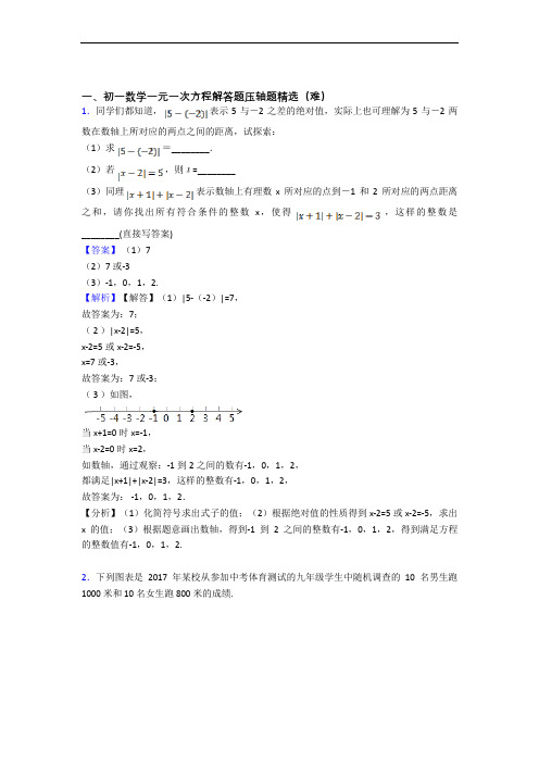 人教版七年级数学上册 一元一次方程单元复习练习(Word版 含答案)