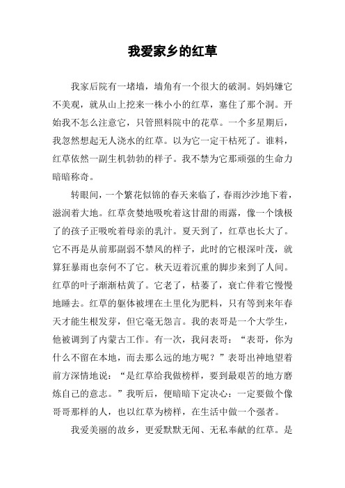 作文-我爱家乡的红草