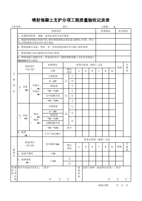 GB50213-2010 分项工程质量验收记录表