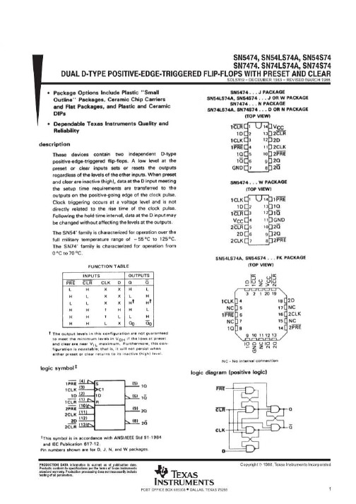 74LS74中文资料_数据手册_参数