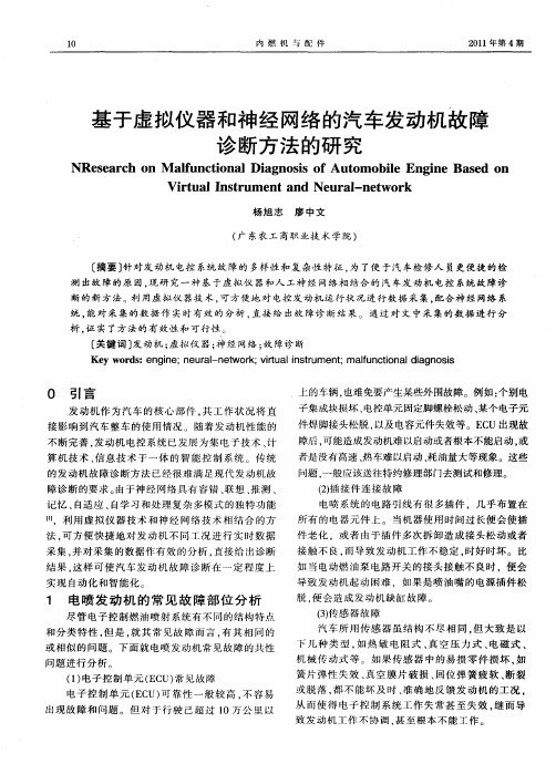 基于虚拟仪器和神经网络的汽车发动机故障诊断方法的研究
