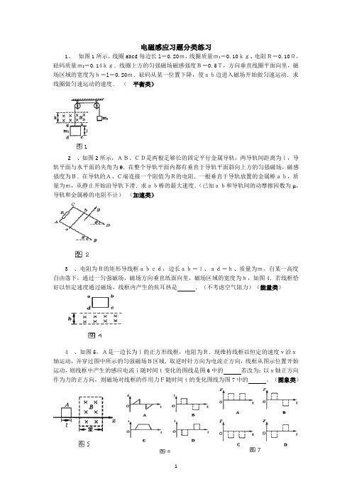 高二物理选修3-2_电磁感应习题(1)