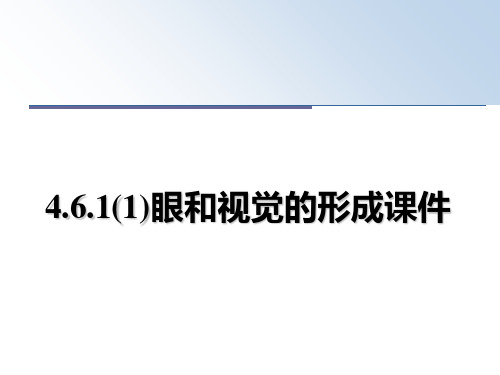 最新4.6.1(1)眼和视觉的形成课件教学讲义ppt