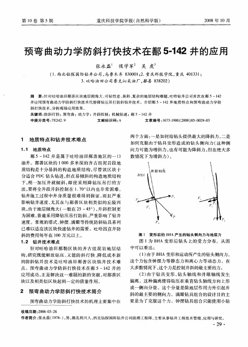 预弯曲动力学防斜打快技术在鄯5-142井的应用