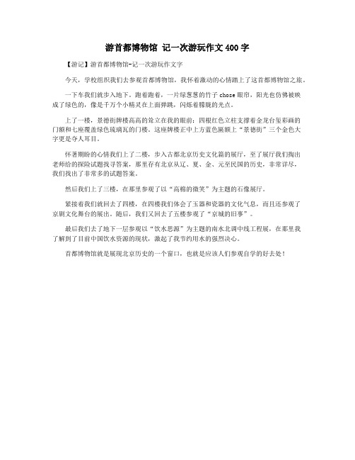 游首都博物馆 记一次游玩作文400字