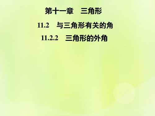 2021年秋季八年级数学上册 第十一章 三角形 11.2 与三角形有关的角 11.2.2 三角形的外