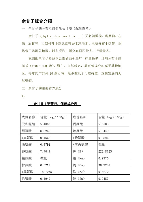 余甘子的综合介绍