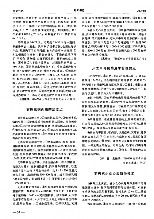 枣树桃小食心虫防治技术