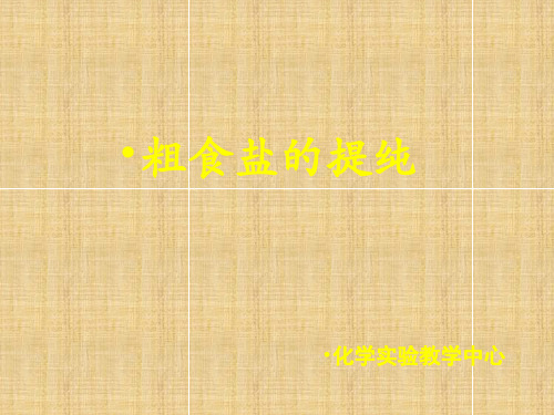 粗食盐的提纯——氯化钠的制备