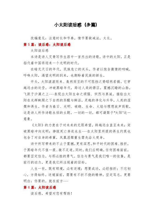 小太阳读后感(多篇)