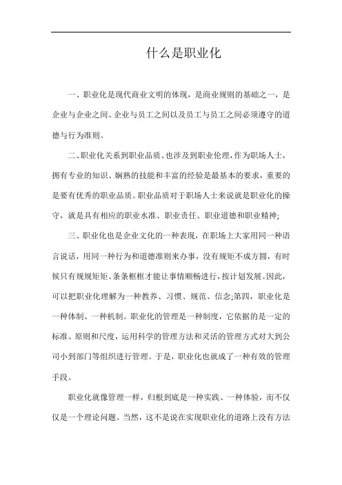 什么是职业化