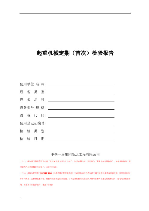 起重机械定期(首次)检验报告