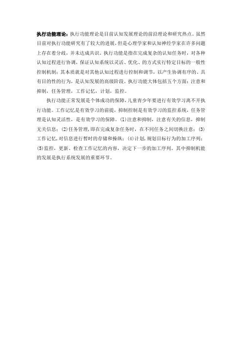 执行功能理论