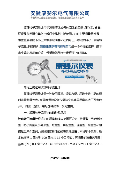 玻璃转子流量计