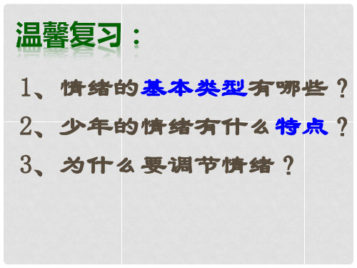 七年级政治下册 第四课《多彩情绪》心情雨亦晴课件 教