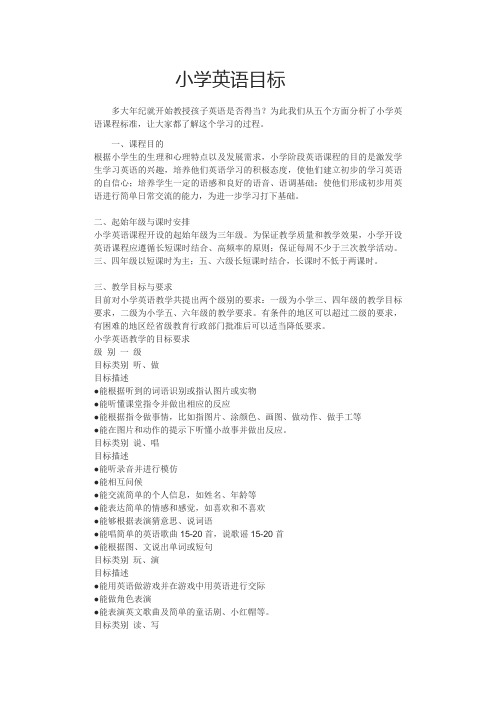 小学英语总目标