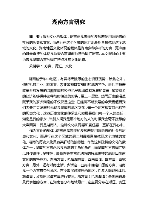 湖南汉语方言研究