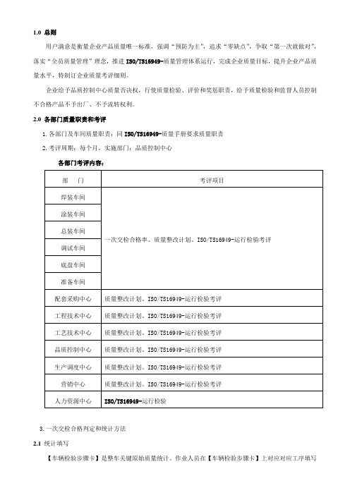 产品质量考核实施工作细则