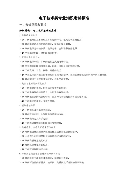 山东省职教高考2023年电子技术类专业考试标准