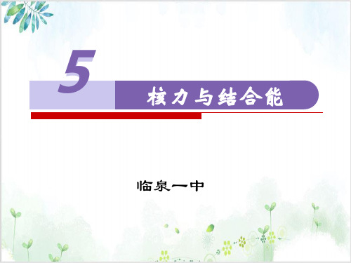 人教版高中物理选修3-5第十九章1核力与结合能(33张)-PPT优秀课件