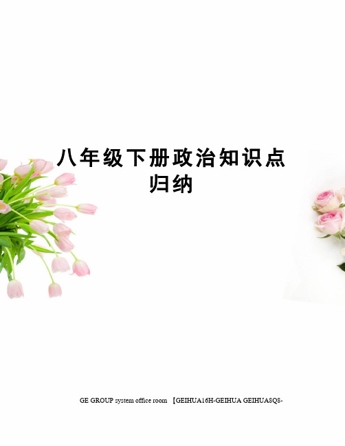 八年级下册政治知识点归纳精编版