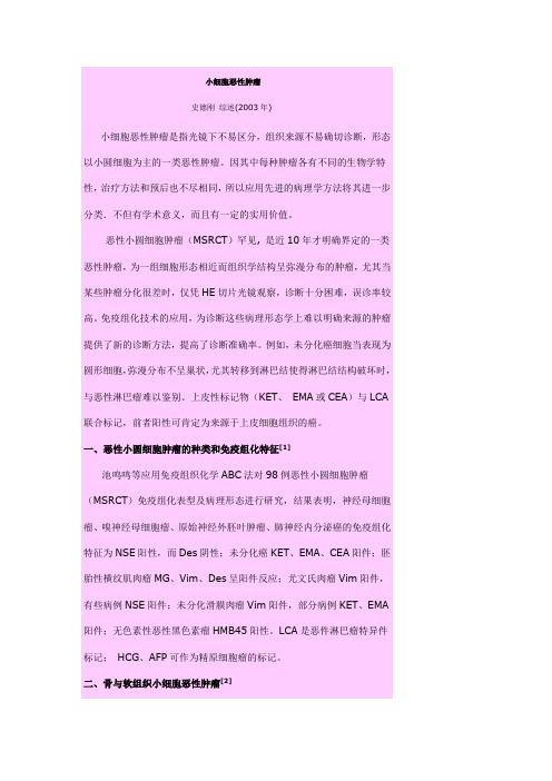 小细胞恶性肿瘤