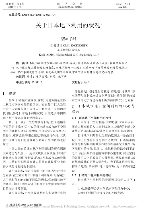 关于日本地下利用的状况