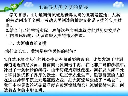 第1课  追寻人类文明的足迹课