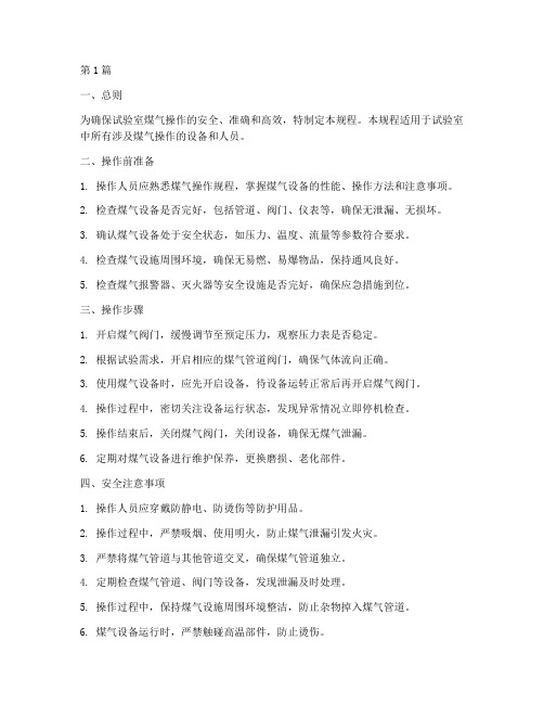 试验室煤气操作规程(3篇)