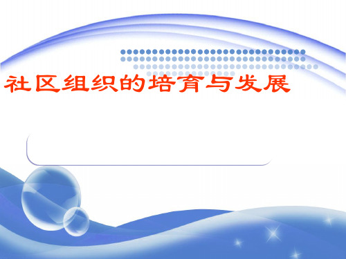 社区组织的培育与发展