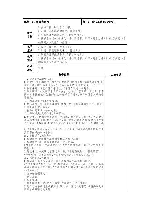 新部编语文六下第五单元表格