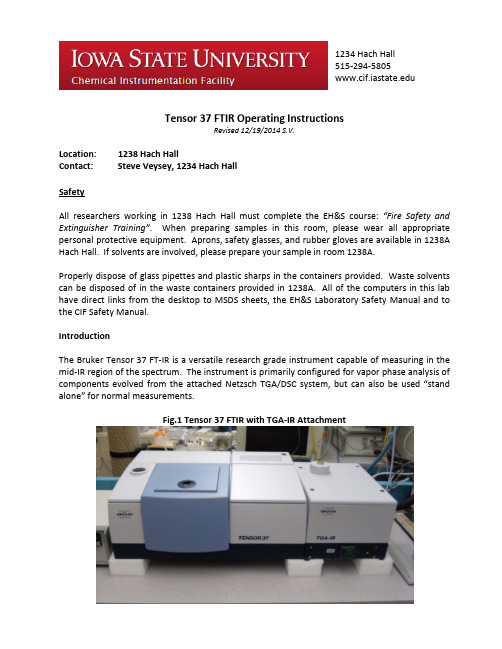 布鲁克特瑞纳37傅里叶变换红外光谱仪使用说明书