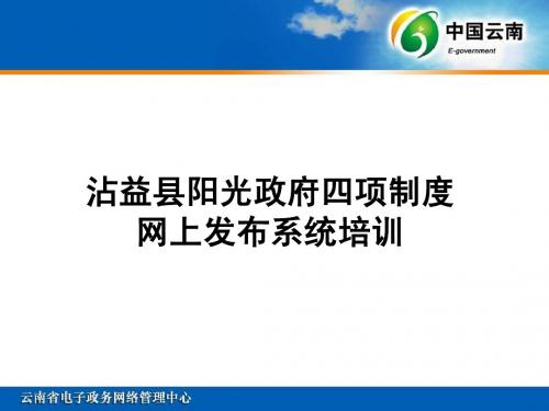 阳光政府四项制度系统培训材料