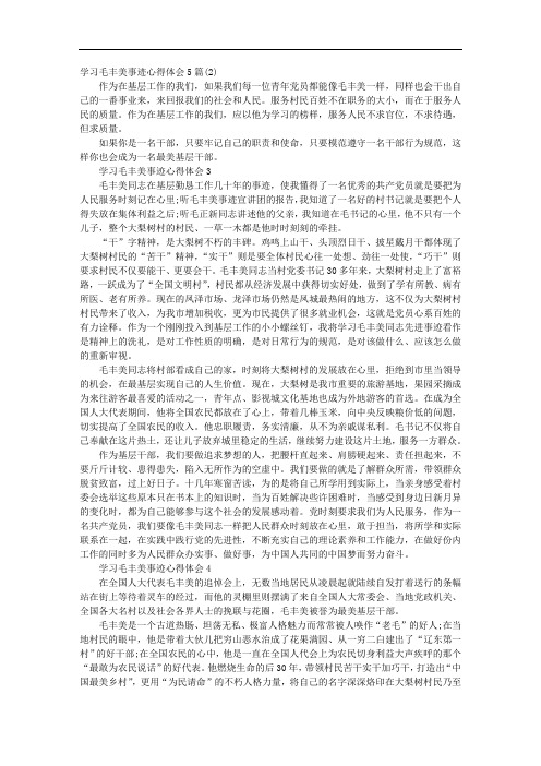 学习毛丰美事迹心得体会5篇(2)