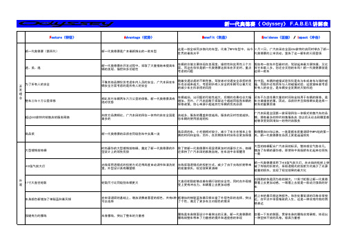新一代奥德赛FABE表