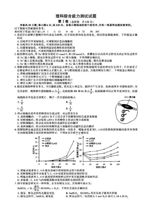 2012年安徽省高考理综完整分析