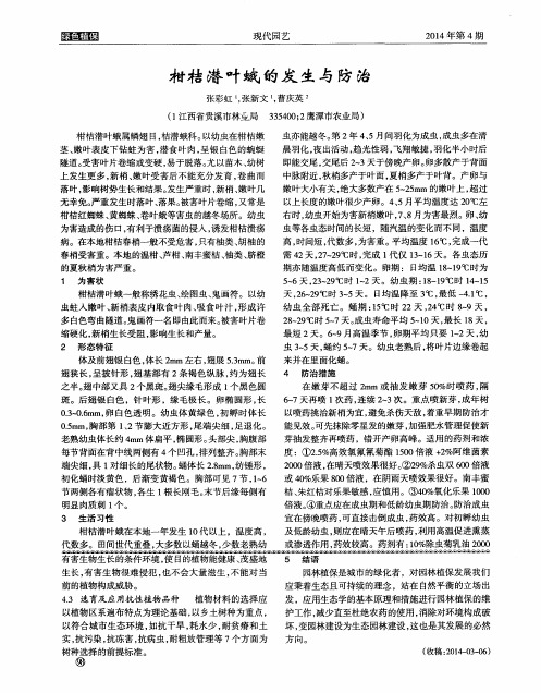 柑桔潜叶蛾的发生与防治