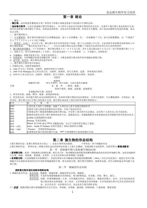 食品微生物学重点考点汇总