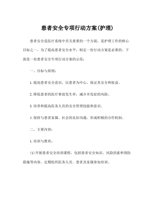 患者安全专项行动方案(护理)