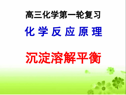 高三一轮复习沉淀溶解平衡(课堂PPT)