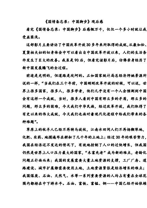 中国脚步 观后感