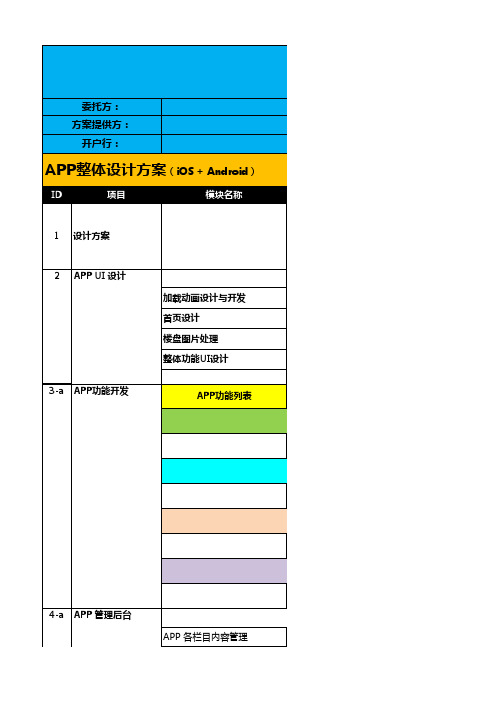 APP研发报价单模板