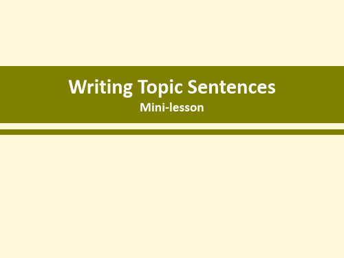 Topic-Sentences1-3 主题句